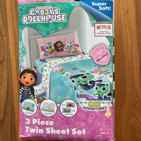Gabby’s Dollhouse 3 Piece Twin Sheet Set - New in Package - Picture 6 of 6